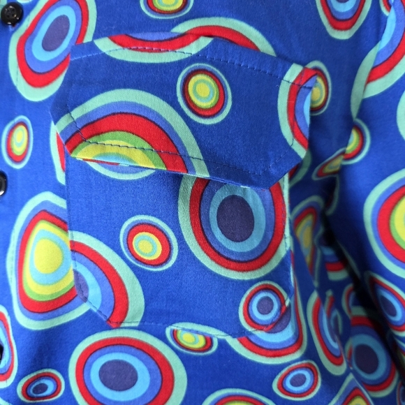 Jogal Colorful Circle Pattern Button Down Shirt Size L - Picture 4 of 7